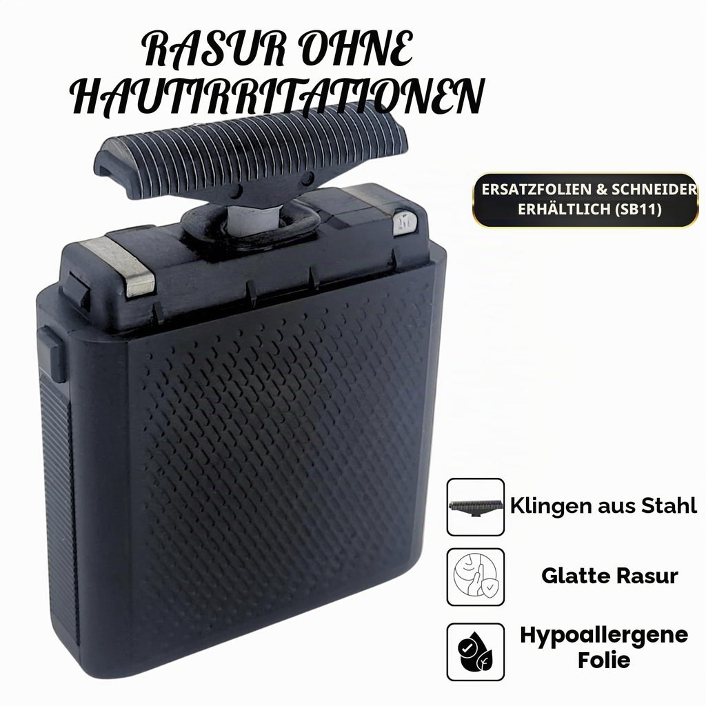 Supreme Trimmer Solo STF101 Herren-Einzelfolienrasierer (150 Minuten Laufzeit), kabellos, leistungsstark, USB-C-Mini-Größe, Reiserasierer für Friseure und Zuhause, Schwarz