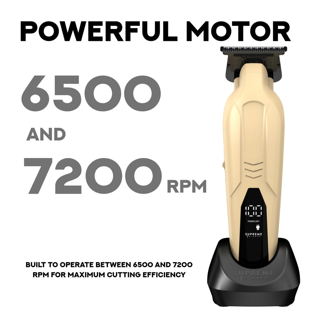 Supreme Trimmer Vader Lite ST3700 – Schnurloser Friseureinsatz & Bartschneider mit Zero-Gap DLC T-Blade, 7000 U/min Motor, 120 Minuten Laufzeit, USB-C-Schnellladung & Führungsschutz für Haar und