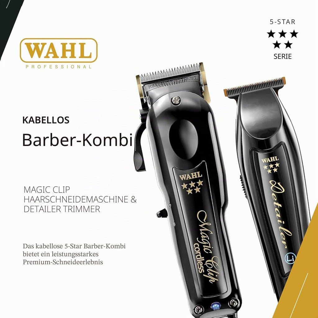 Wahl Professional 5 Star Cordless Magic Clip & Cordless Detailer Li Combo – Modell 56458