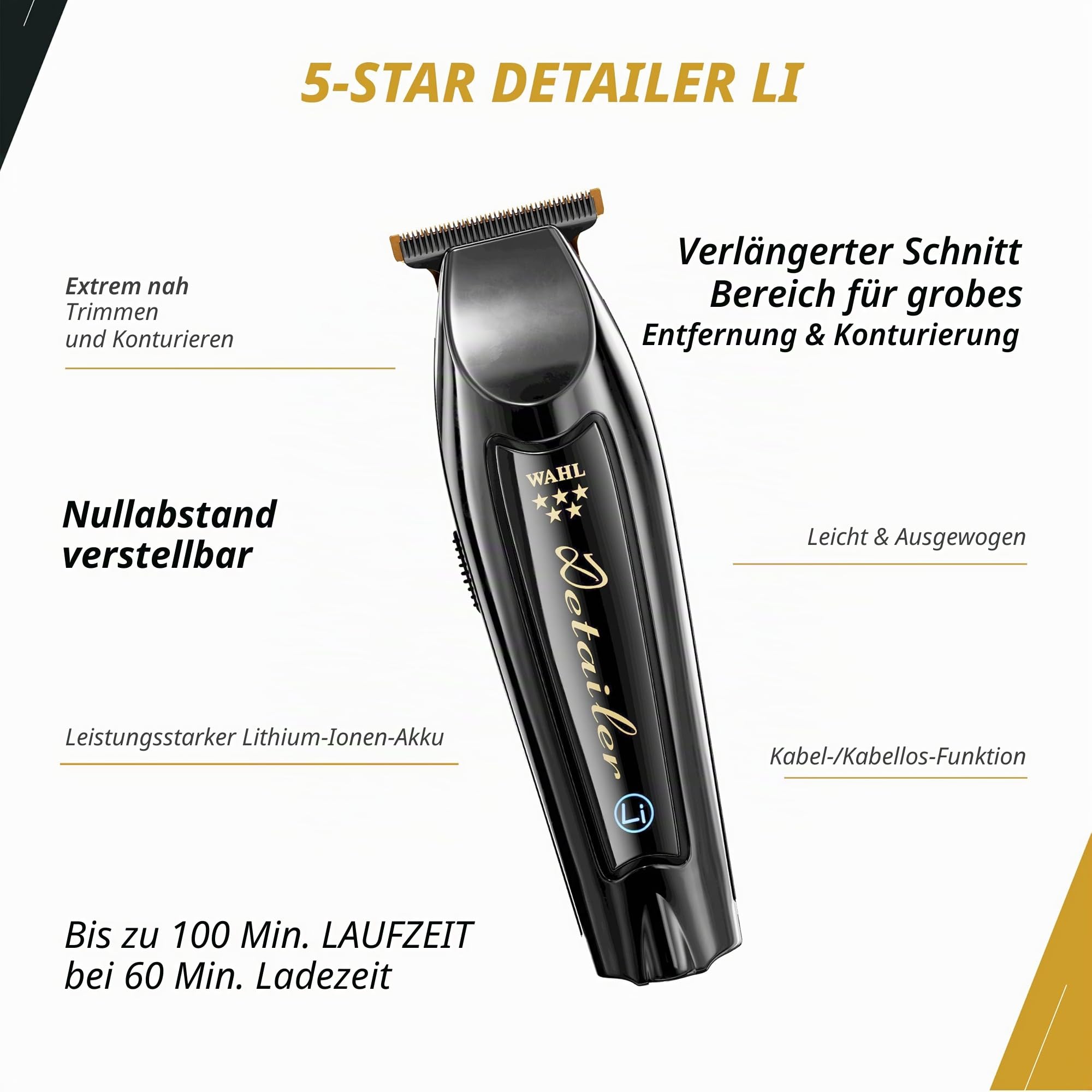 Wahl Professional 5-Sterne-Serie Kabel/schnurloser Magic Clip und schnurloses Friseur-Kombi