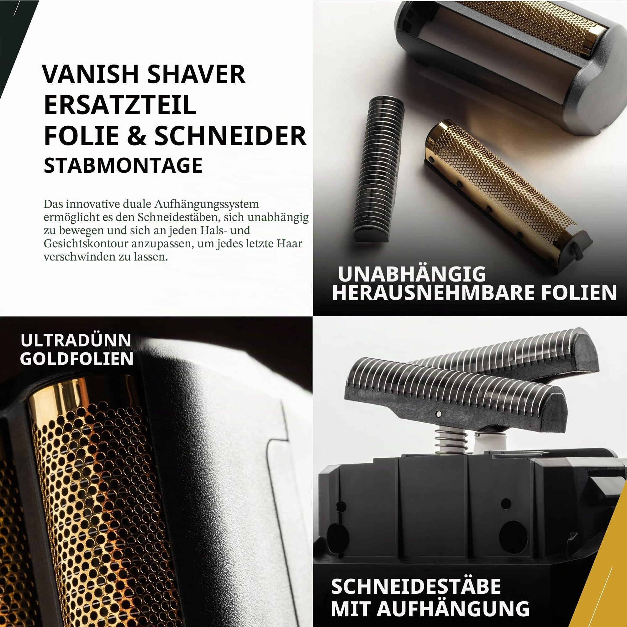 WAHL Vanish Foil, Ersatzteile, Schneidsätze & Schneidevorrichtung, Mobiler Rasierer, Präzisionsschnitt, Pflegezubehör, Ersatzteile, Herrenpflege, Rasierer-Ersatzteile, Gold, Hautfreundlich, Vanish