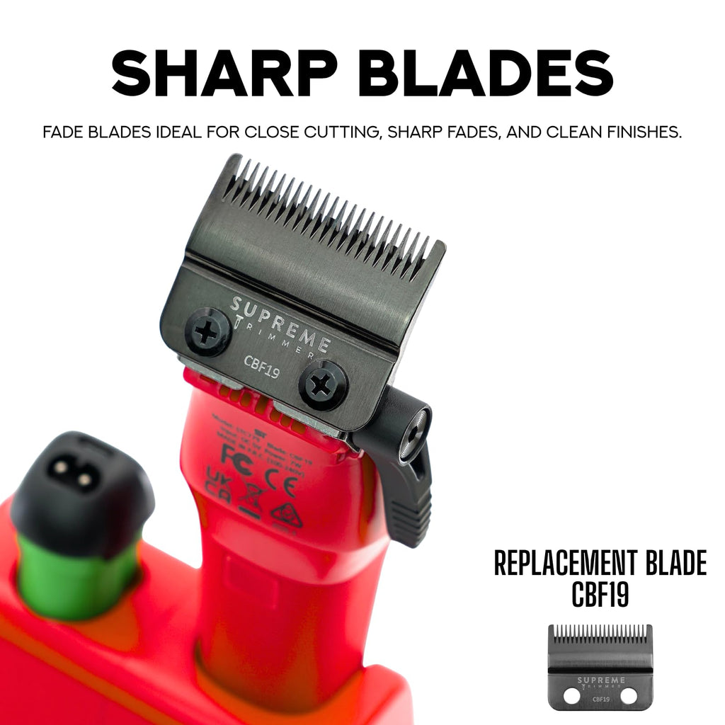 Supreme Trimmer Wiederaufladbare Haarschneidemaschine – Professioneller Haarschneider mit 2 abnehmbaren Batterien, bürstenlosem Motor, intelligentem Ladeständer, USB-C-Ladung und DLC-Klingen Barbiere