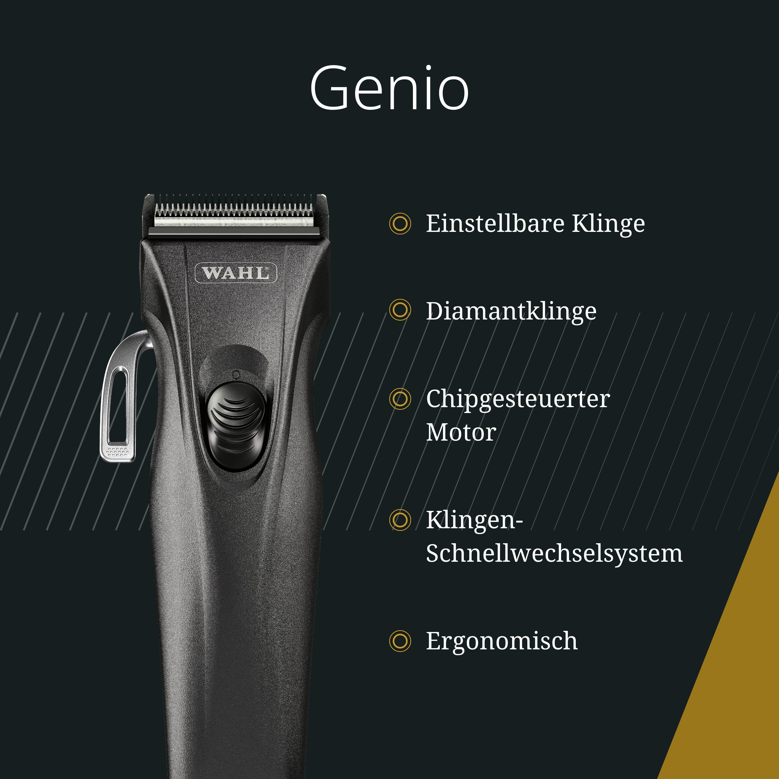 Wahl Genio - Kabellose Haarschneidemaschine - Professioneller Clipper - bis zu 120 Minuten Betriebszeit