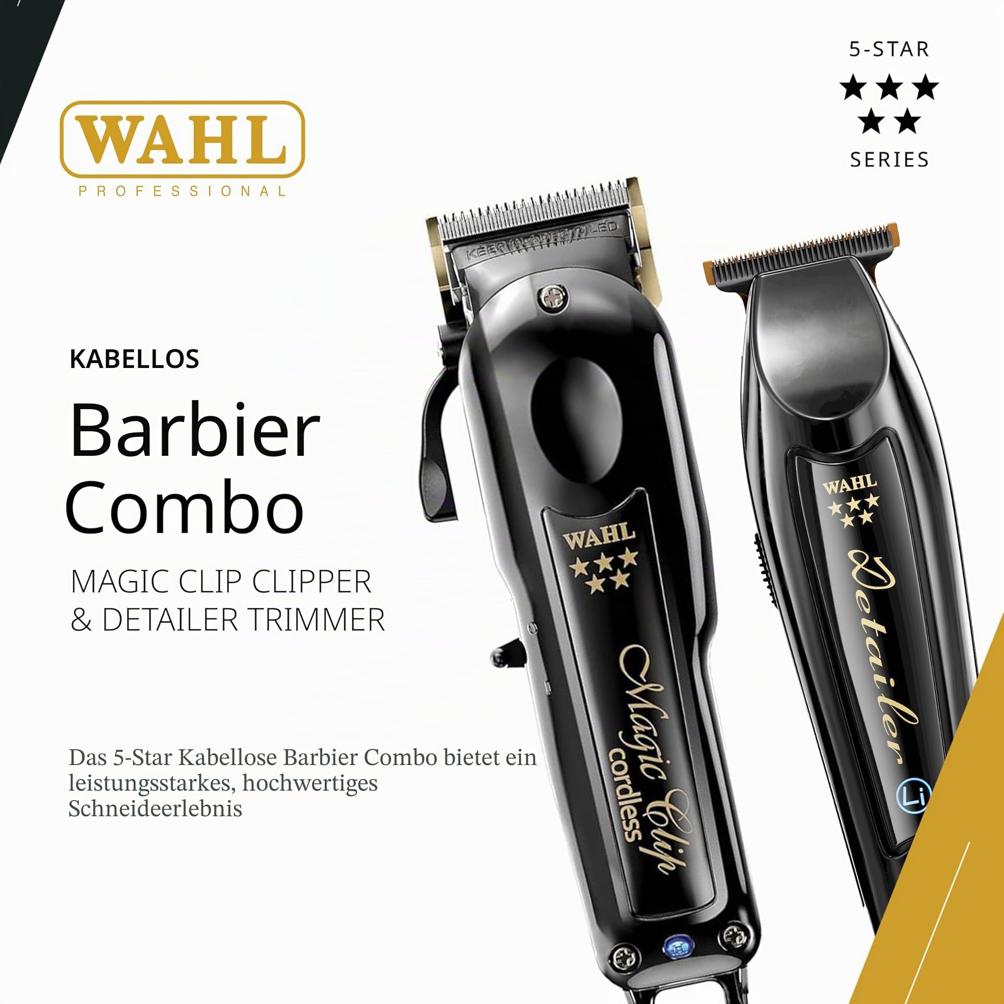 Wahl Professional 5-Sterne-Serie Kabel/schnurloser Magic Clip und schnurloses Friseur-Kombi