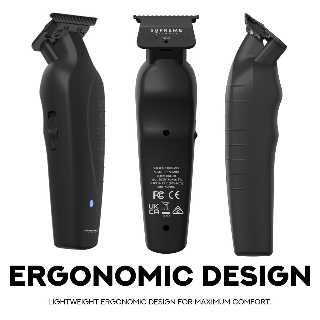 Supreme Trimmer Vader ST3778 – Professional Cordless Barber Liner & Detailer | 210 Min Runtime, 7000 RPM Motor, Zero Gap DLC T-Blade, USB-C Fast Charging | Beard, Hair & Body