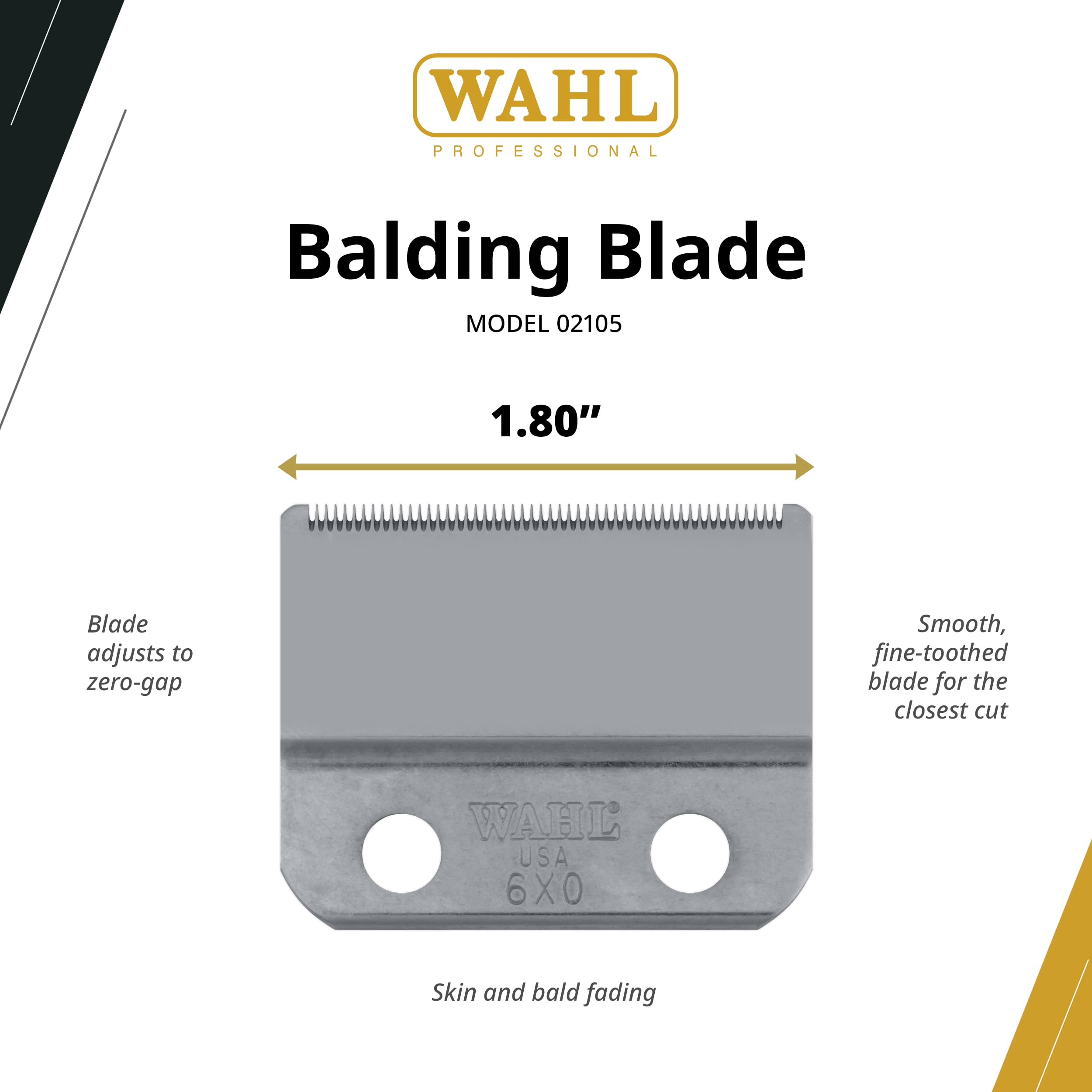 Wahl Professional Balding 6X0 Schermesser, silberfarben, 1 Stück