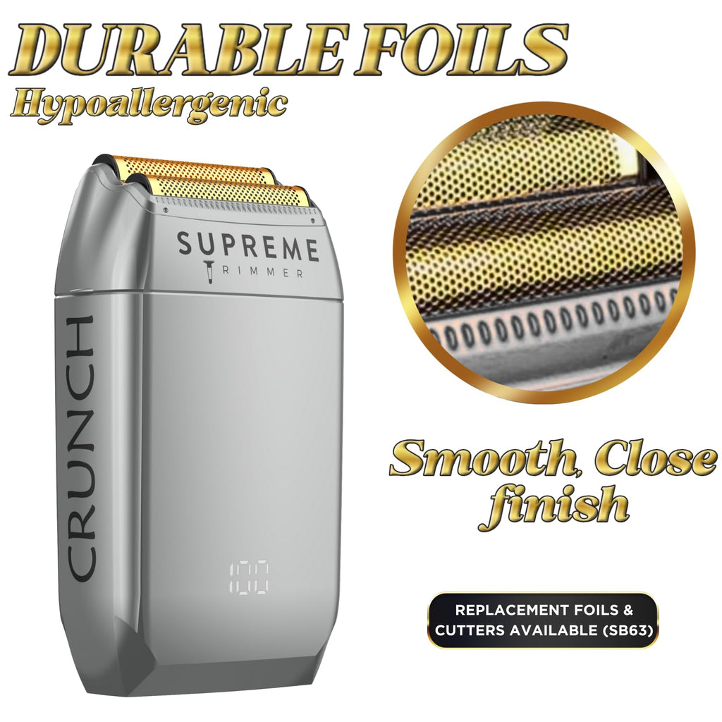 Supreme Trimmer STF602 Elektrorasierer für Herren, Nass-/Trockenrasierer für Herren, Schwarz – Crunch