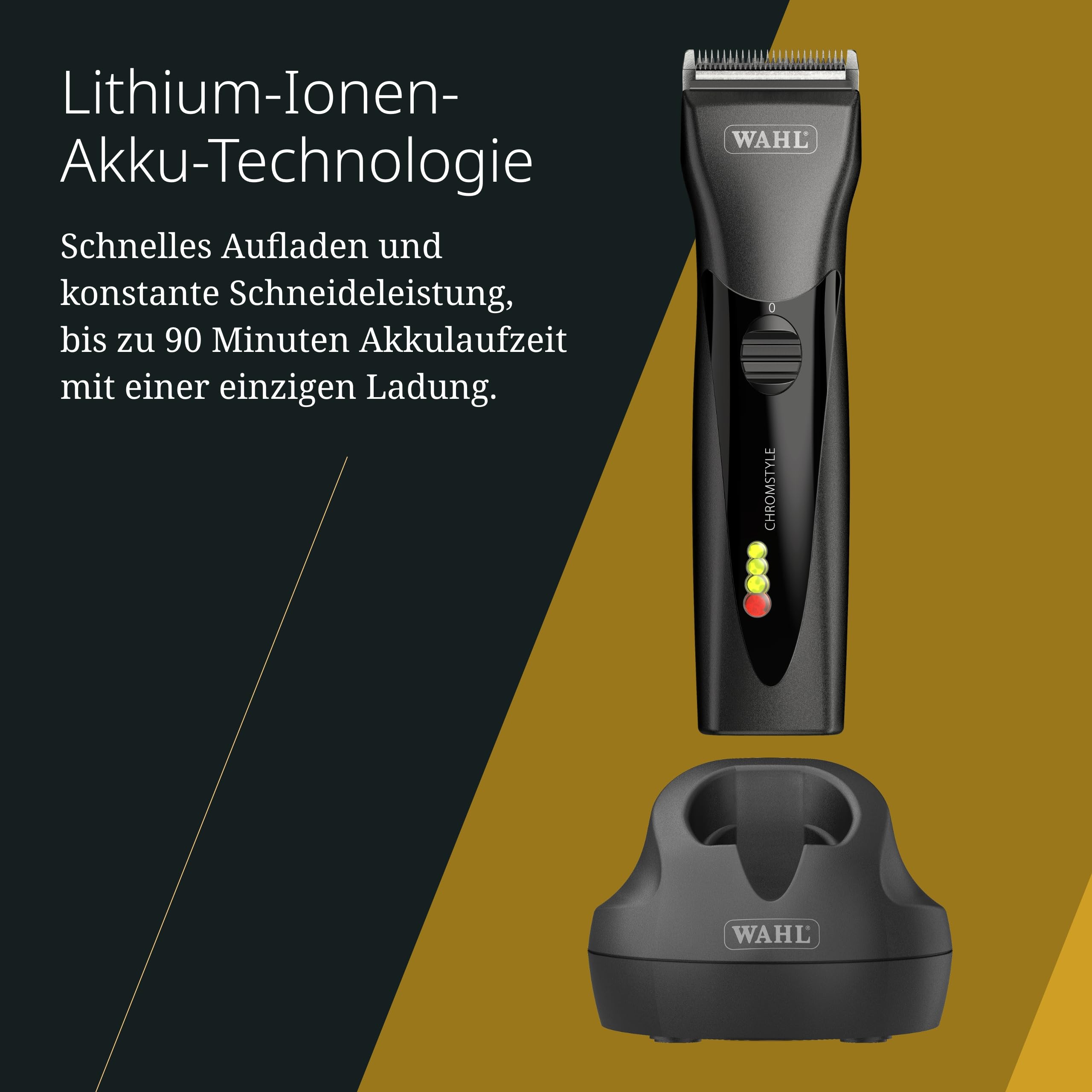 Wahl Chromstyle - Kabellose Haarschneidemaschine - Professioneller Clipper - 0,7-3mm abnehmbare Klingen - Bis zu 90 Minuten Laufzeit