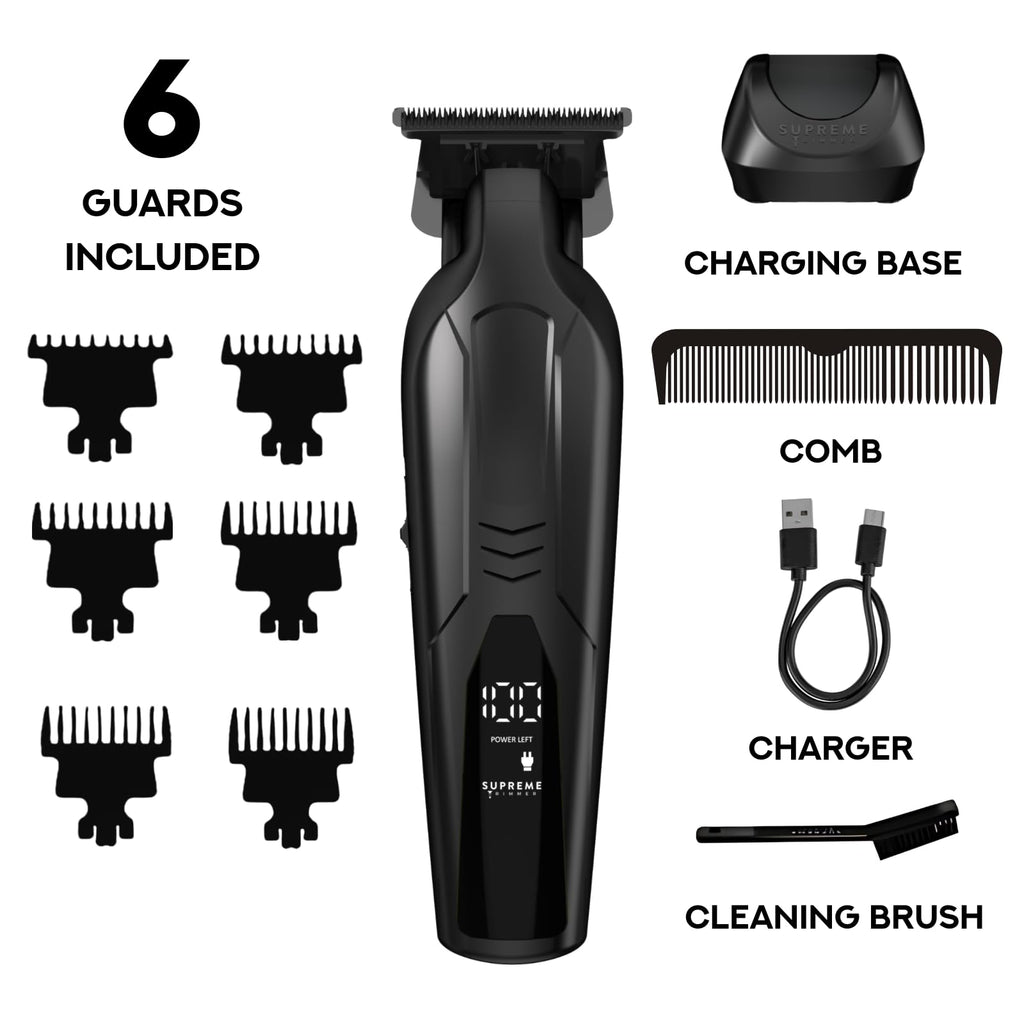 Supreme Trimmer Vader Lite ST3700 – Professioneller kabelloser Friseurauskleidung & Detailer, 120 Minuten Laufzeit, 7000 U/min Motor, Zero Gap DLC T-Blade, USB-C Schnellladung, Bart, Haare & Körper