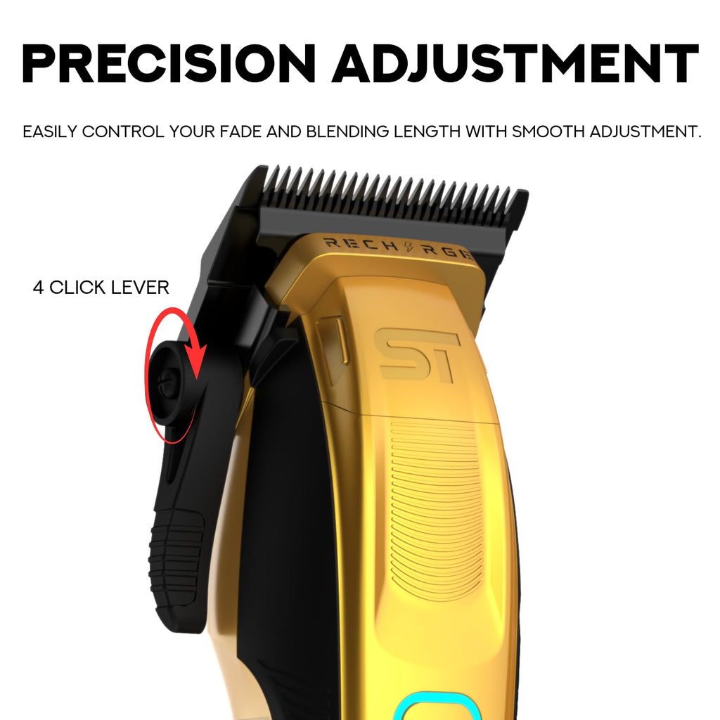 Supreme Trimmer Wiederaufladbare Haarschneidemaschine – Professioneller Haarschneider mit 2 abnehmbaren Batterien, bürstenlosem Motor, intelligentem Ladeständer, USB-C-Ladung und DLC-Klingen Barbiere