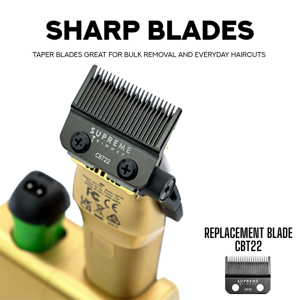 Supreme Trimmer Wiederaufladbare Haarschneidemaschine – Professioneller Haarschneider mit 2 abnehmbaren Batterien, bürstenlosem Motor, intelligentem Ladeständer, USB-C-Ladung und DLC-Klingen Barbiere