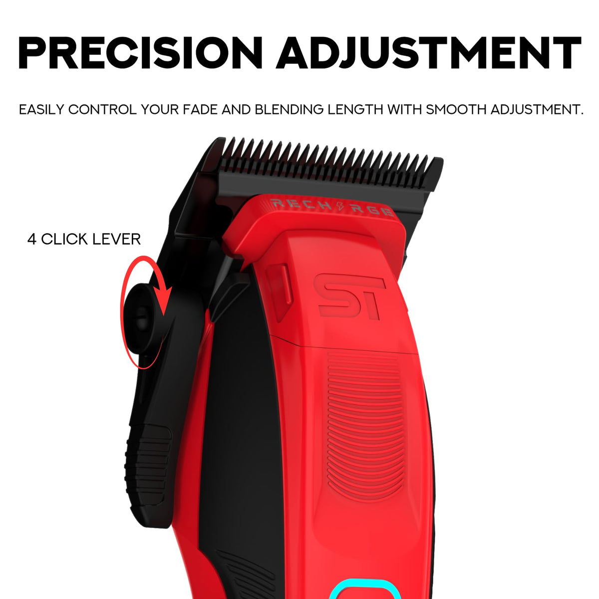Supreme Trimmer Wiederaufladbare Haarschneidemaschine – Professioneller Haarschneider mit 2 abnehmbaren Batterien, bürstenlosem Motor, intelligentem Ladeständer, USB-C-Ladung und DLC-Klingen Barbiere