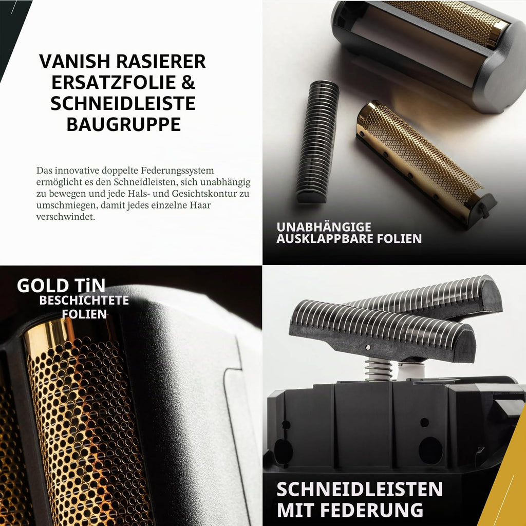 Wahl Professional | 5-Sterne Vanish Rasierer (8173-700) & Vanish Rasierer Ersatz Super Close Goldfolie & Cutter Bar Montage