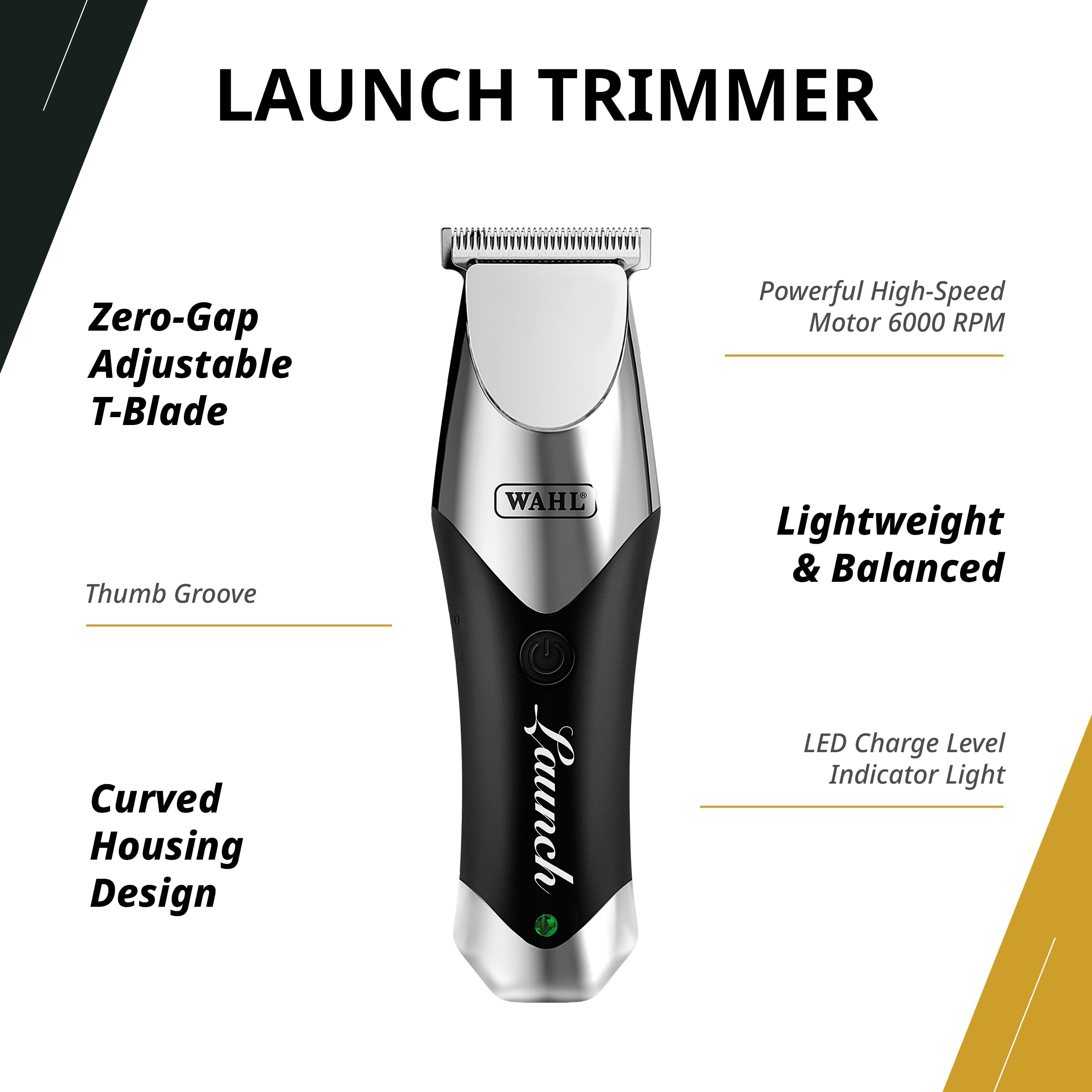 Wahl Professional Launch Combo schnurloses Schermaschine und Trimmer Set, 6000 U/min Drehmotor, USB-C Aufladung, 110 Minuten Laufzeit