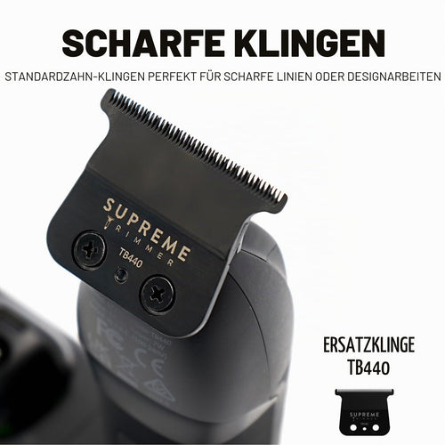 Supreme Trimmer Recharge ST777 – Professional Barber Trimmer with 2 Removable Batteries | 8000 RPM Motor, Smart Charging Dock, USB-C Fast Charge