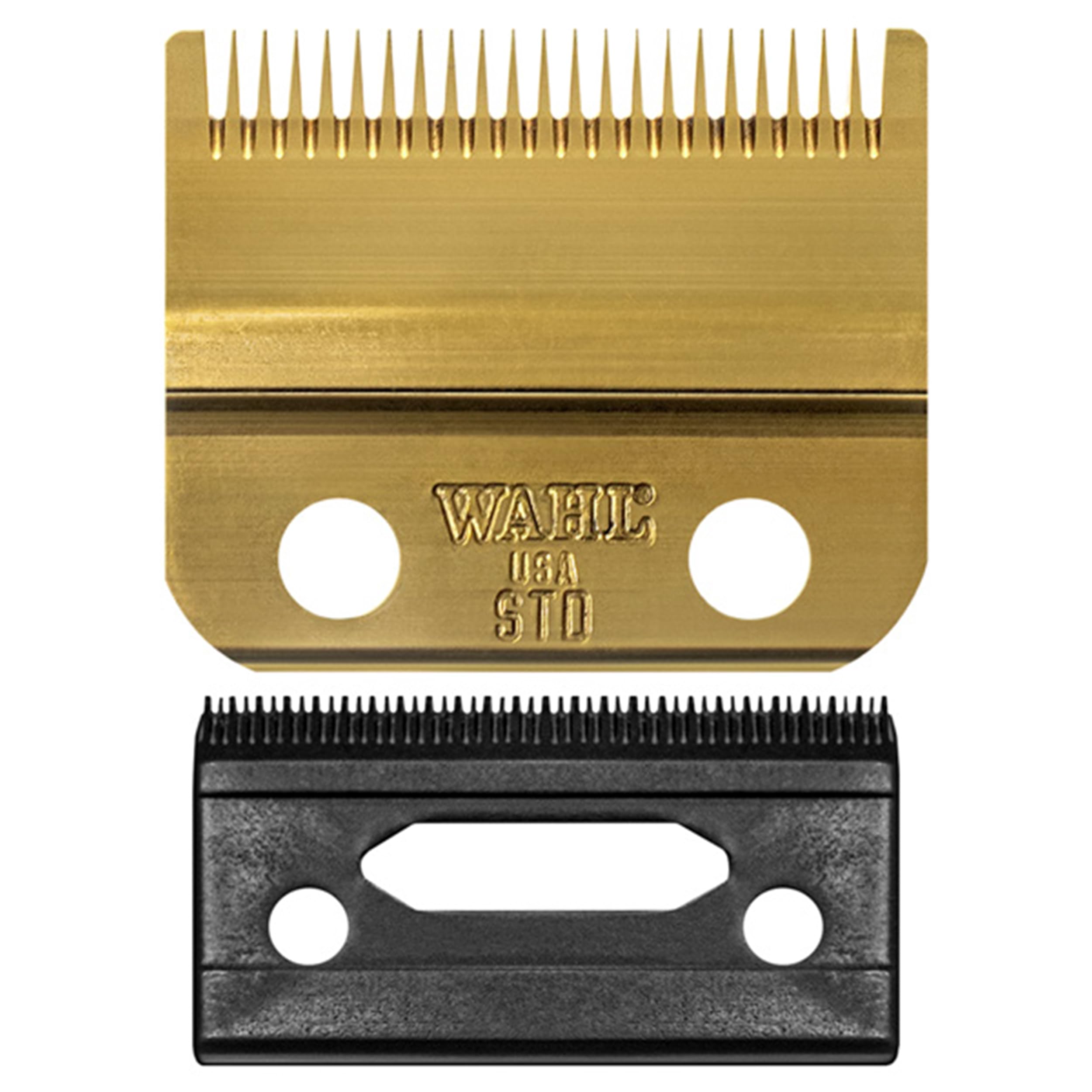 Wahl Professional Stagger Tooth Gold Blade Set DLC Titanium Coated Seamless Blending Replacement Fits Cordless Magic Clip