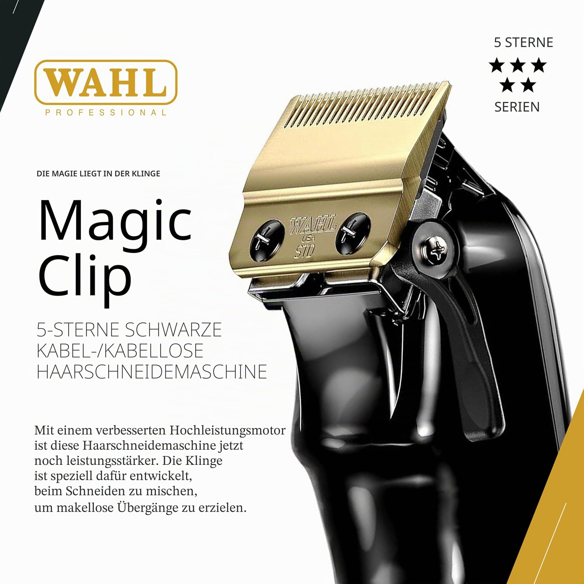 Wahl Cordless Magic Clip Schwarz Professioneller Haarschneider 3026432