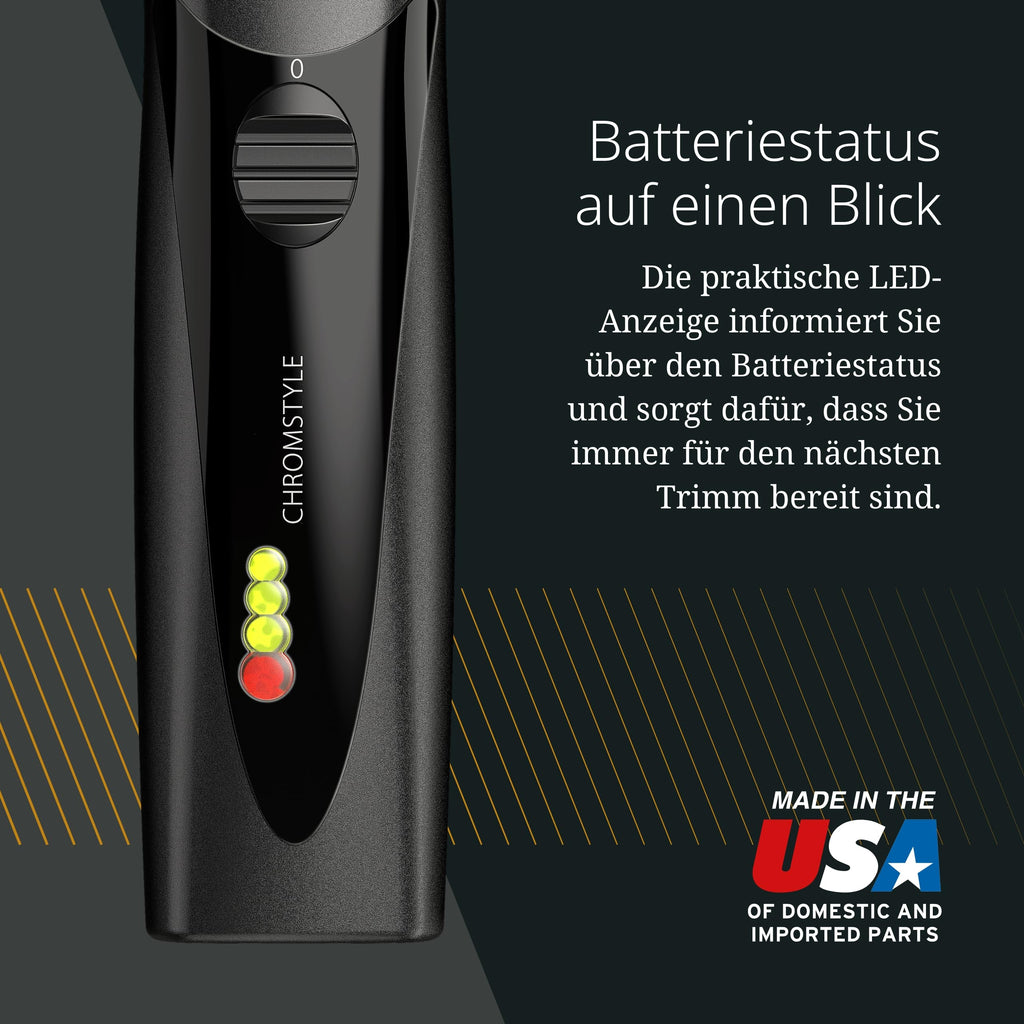 Wahl Chromstyle - Kabellose Haarschneidemaschine - Professioneller Clipper - 0,7-3mm abnehmbare Klingen - Bis zu 90 Minuten Laufzeit