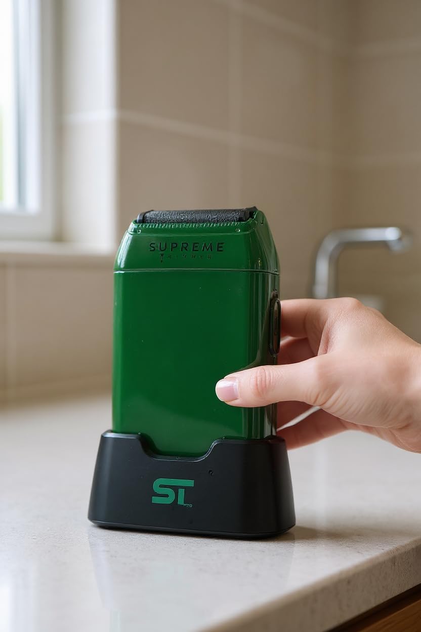 Supreme Trimmer Crunch Herren Folienrasierer STF602 (150 Minuten Laufzeit) Elektrischer Rasierer für Herren, wasserdichter Rasierer für kurzes Haar oder Stoppel, Friseurgebrauch