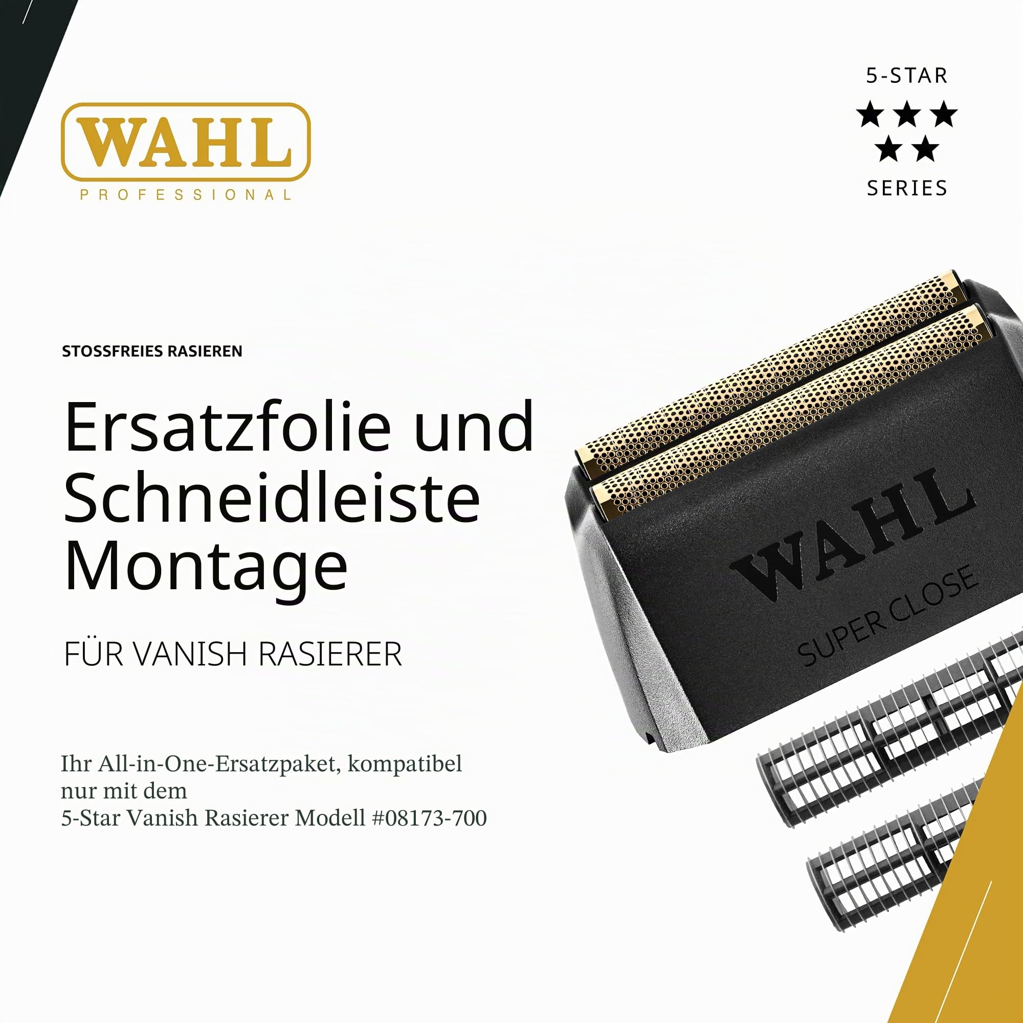 WAHL Vanish Foil, Ersatzteile, Schneidsätze & Schneidevorrichtung, Mobiler Rasierer, Präzisionsschnitt, Pflegezubehör, Ersatzteile, Herrenpflege, Rasierer-Ersatzteile, Gold, Hautfreundlich, Vanish